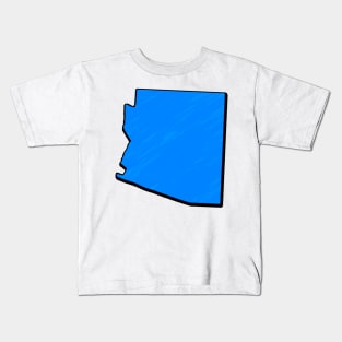 Bright Blue Arizona Outline Kids T-Shirt